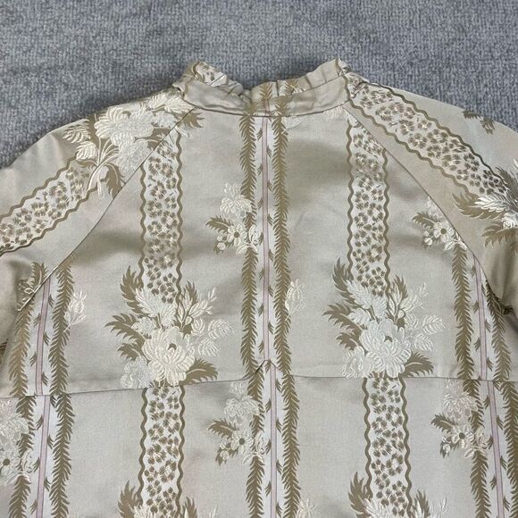 Danielle Rollins Women’s Size XS 100% Silk Bell Sleeve Blouse Top Zip Snap $850 - Picture 5 of 10